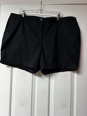 Talbots Black Cotton Bermuda Shorts